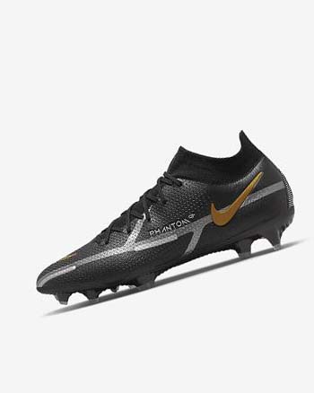 Nike Phantom GT2 Dynamic Fit Elite FG Negros Metal Dorados Metal Plateados Metal Grises Oscuro | MX 3186
